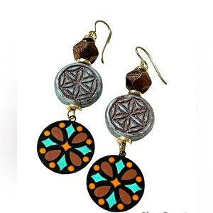 Vintage Boho Artisan Earrings Niobium Ear Wires One of a kind Niobium Ear Wires